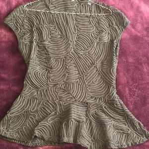 See through black pattered shirt